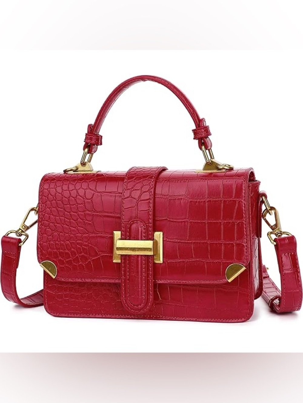 BNWT Classy Women’s Crossbody Top Handle Leather Handbag in Red